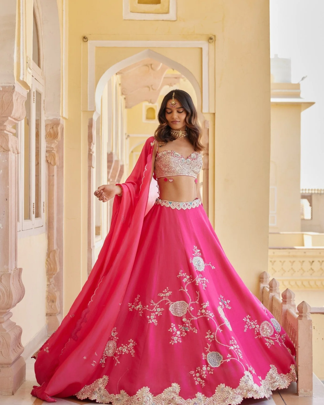 Osaa By Adarsh - Dark Fuchsia Embroidered Lehenga From RASM