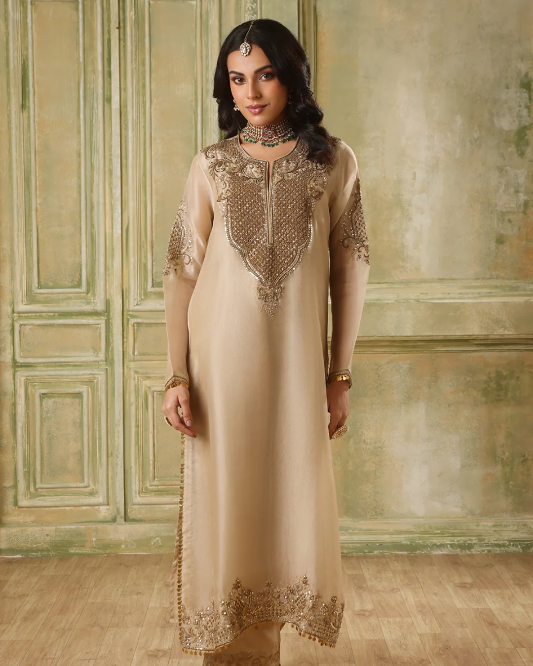 Niti Bothra - Zar-Rang Ivory Straight Kurta Set