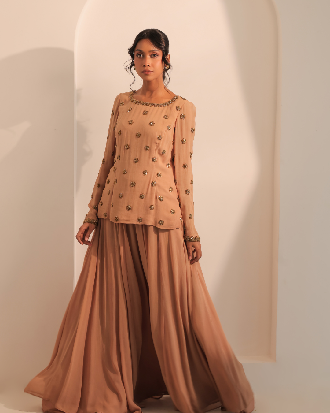 Sonali Bansal - Beige gold coord set From Banno Ki Saheli