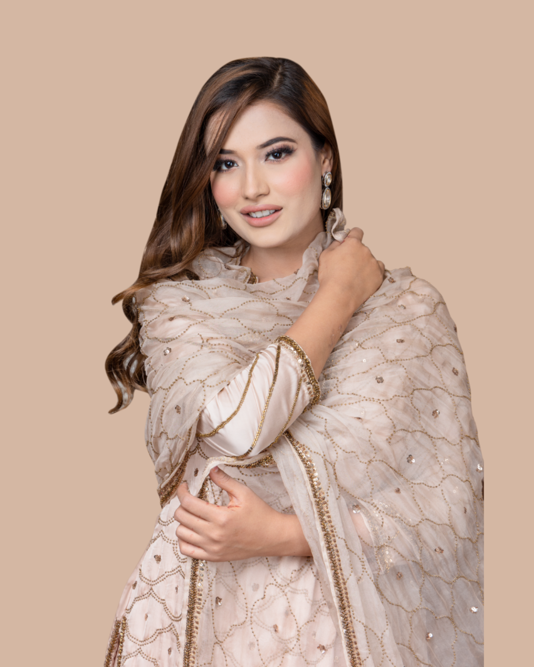 Sonali Bansal - Golden beige kurta with skirt and dupatta From Wedding Capsule