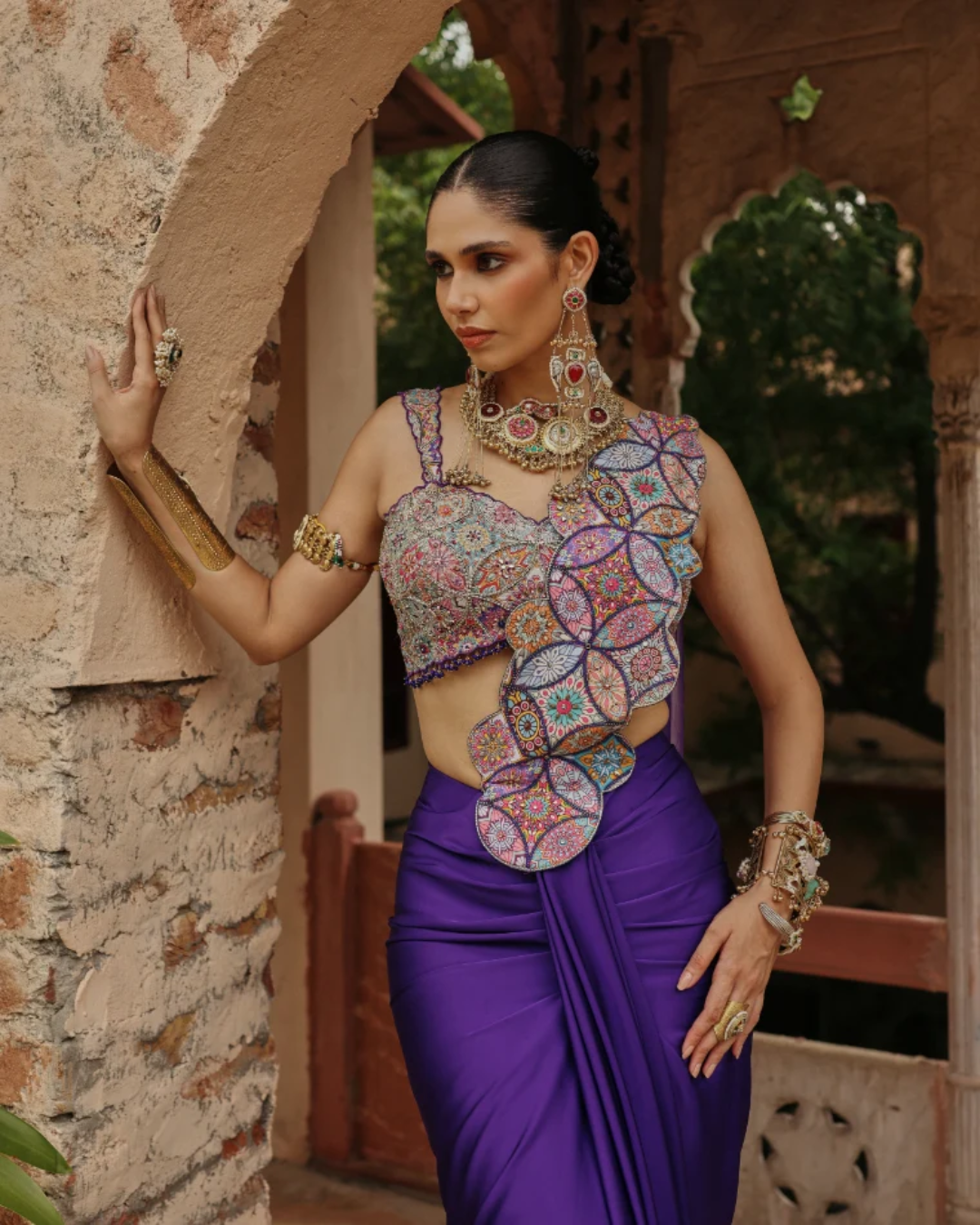Label Moni K - Mandala Drape Saree From Naqsh