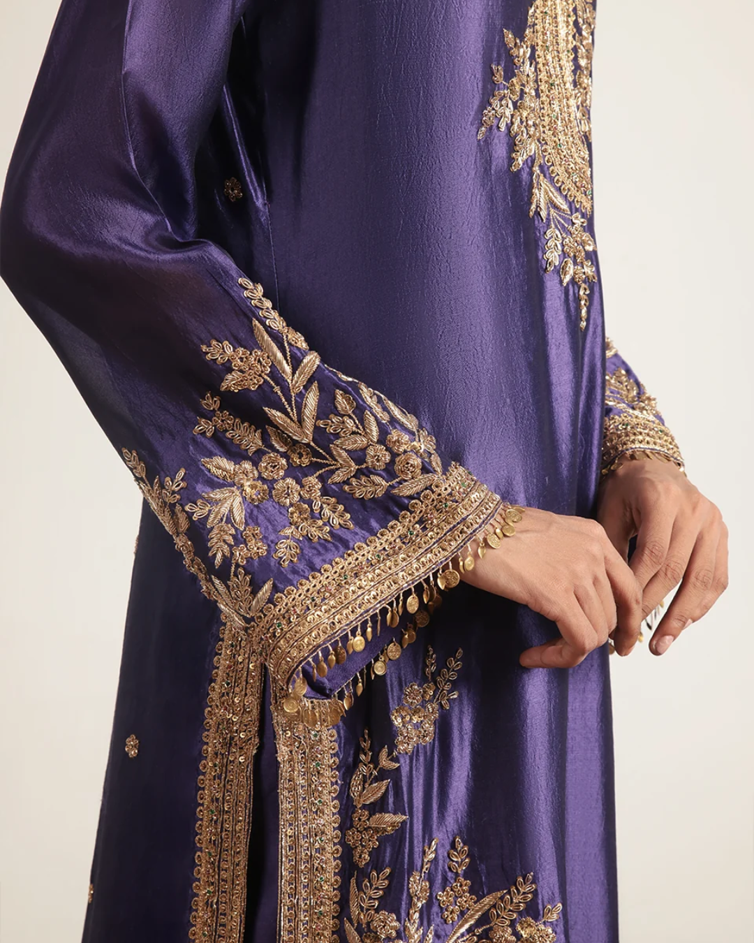Niti Bothra - Zar-Rang Purple Jaal Kurta Set