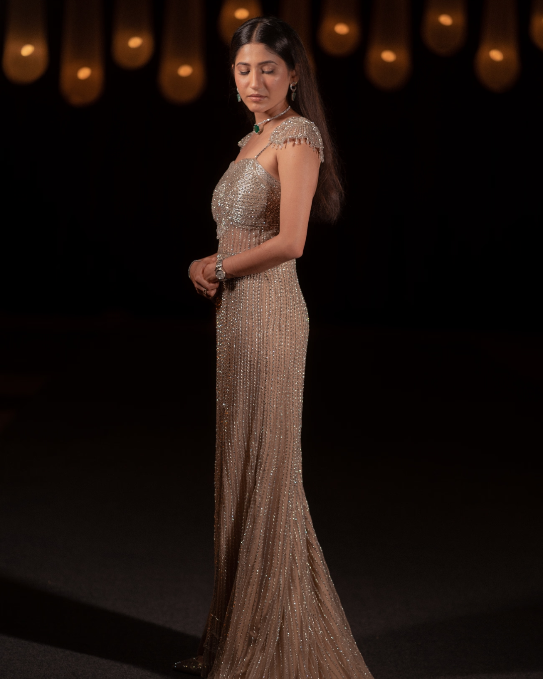 Isa by Dolly Wahal - Nude Fishcut Gown From Athena