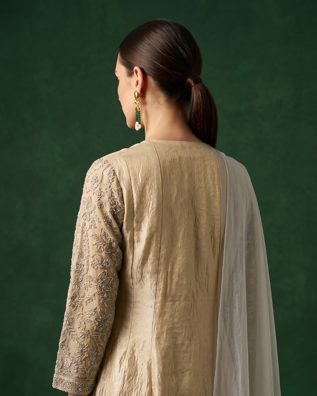 Basanti Kapde Aur Koffee - Pearl Ash Embroidered Sharara Set From Suits & Shararas