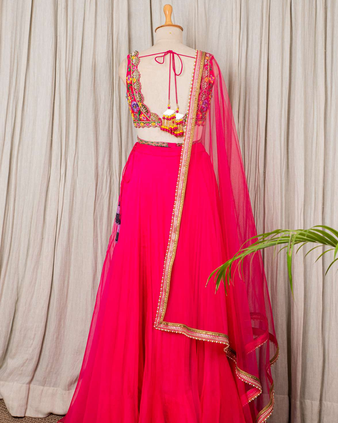 Anisha Shetty - Hot Pink Lehenga With Embroidered  Blouse