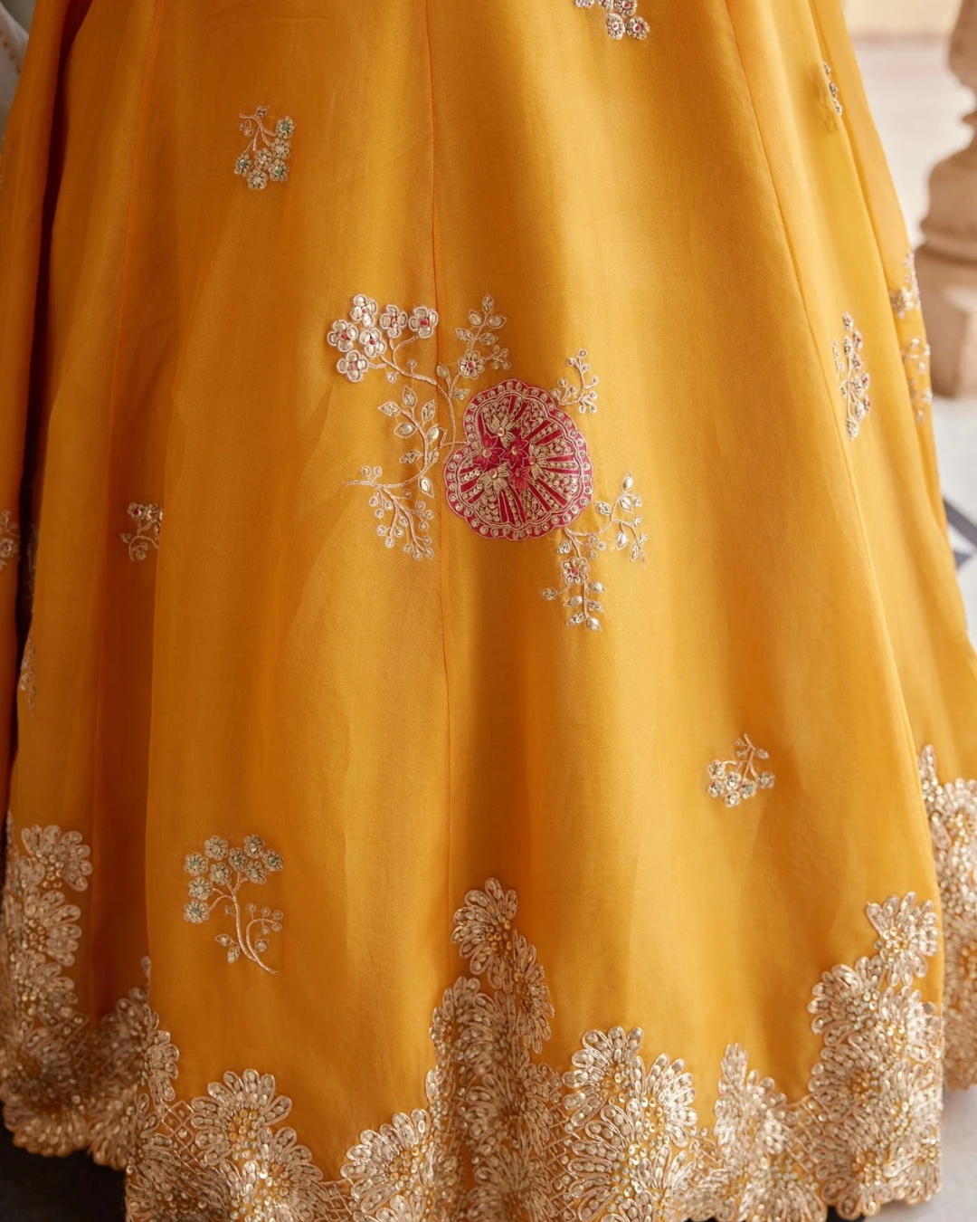 Osaa By Adarsh - Orange Peel Embroidered Lehenga From RASM