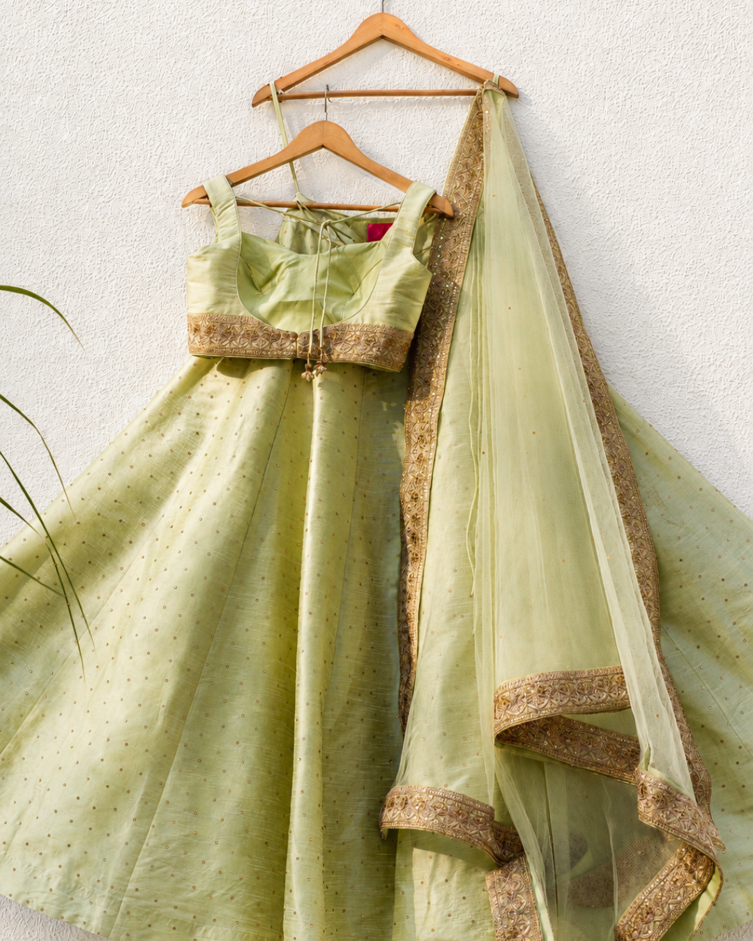 Anisha Shetty - Mint Green Stonework Lehenga Set