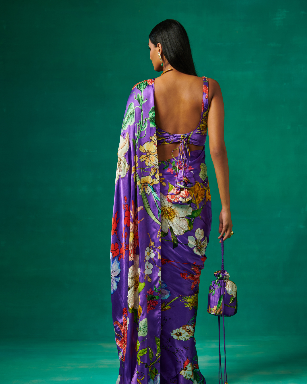 Sonali Bansal - Purple drape saree with blouse From Bageecha