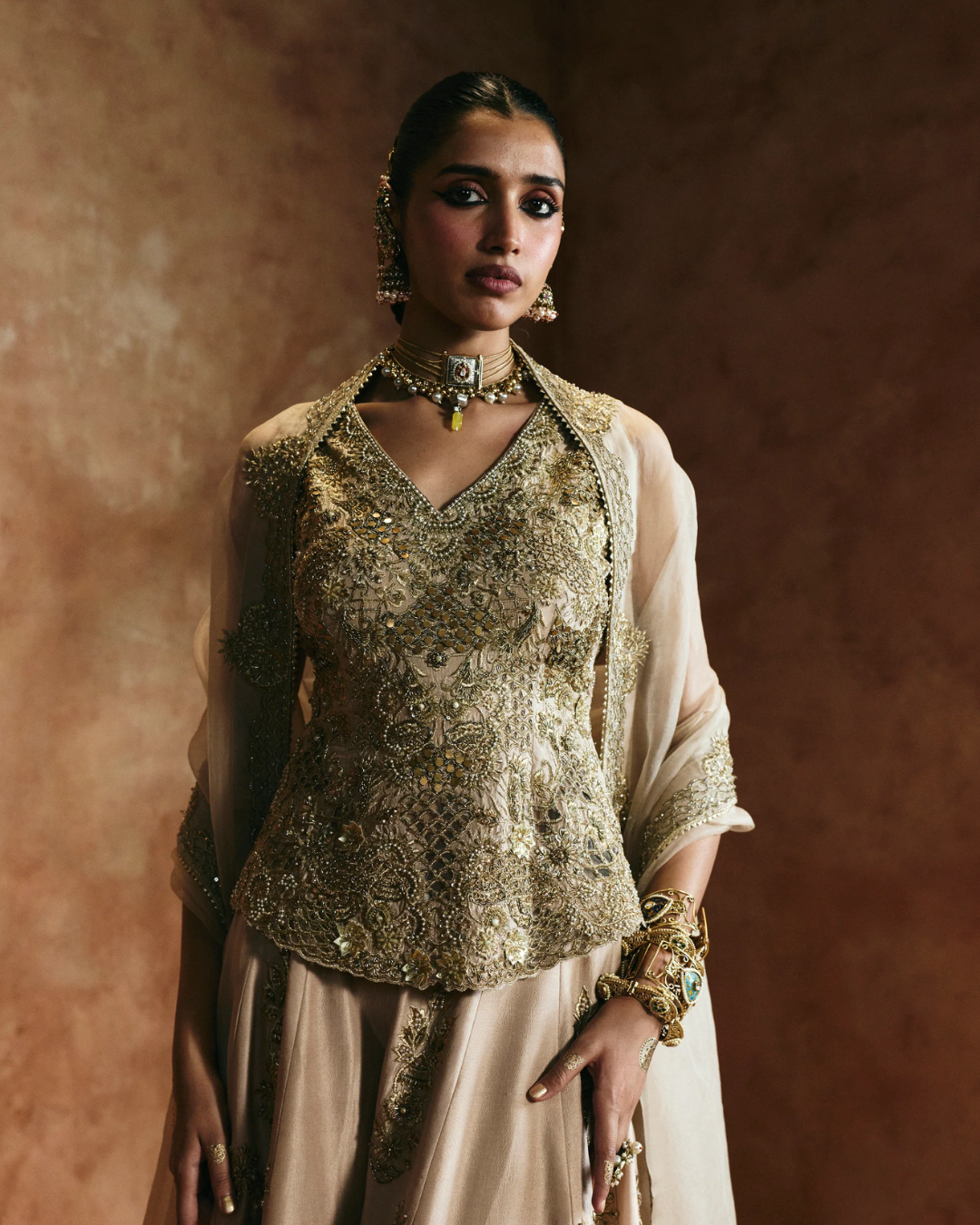 Aman Takyar - Ivory Sharara Set From Today's Sindh