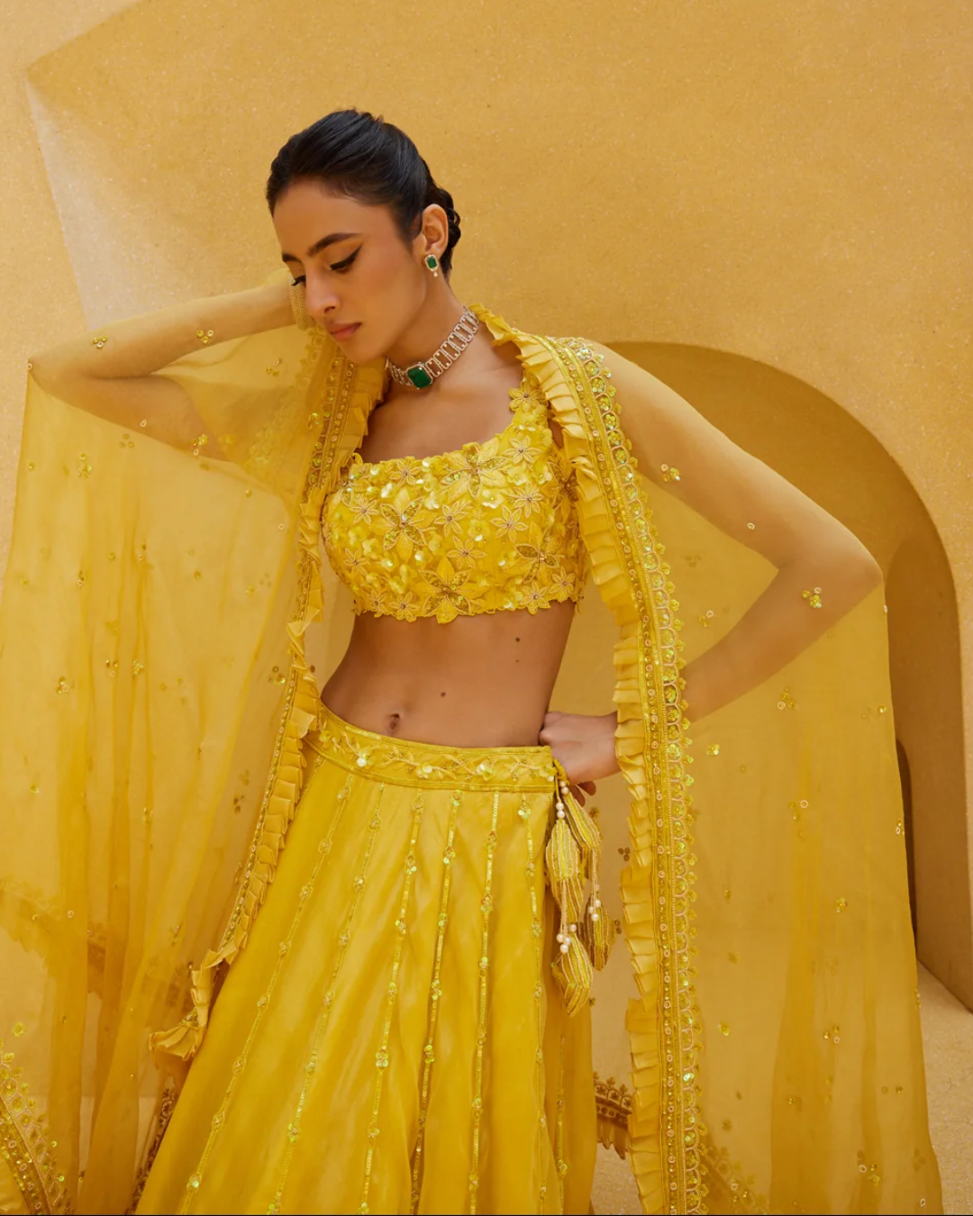 Prevasu - Yellow Lehenga Set From Eraya