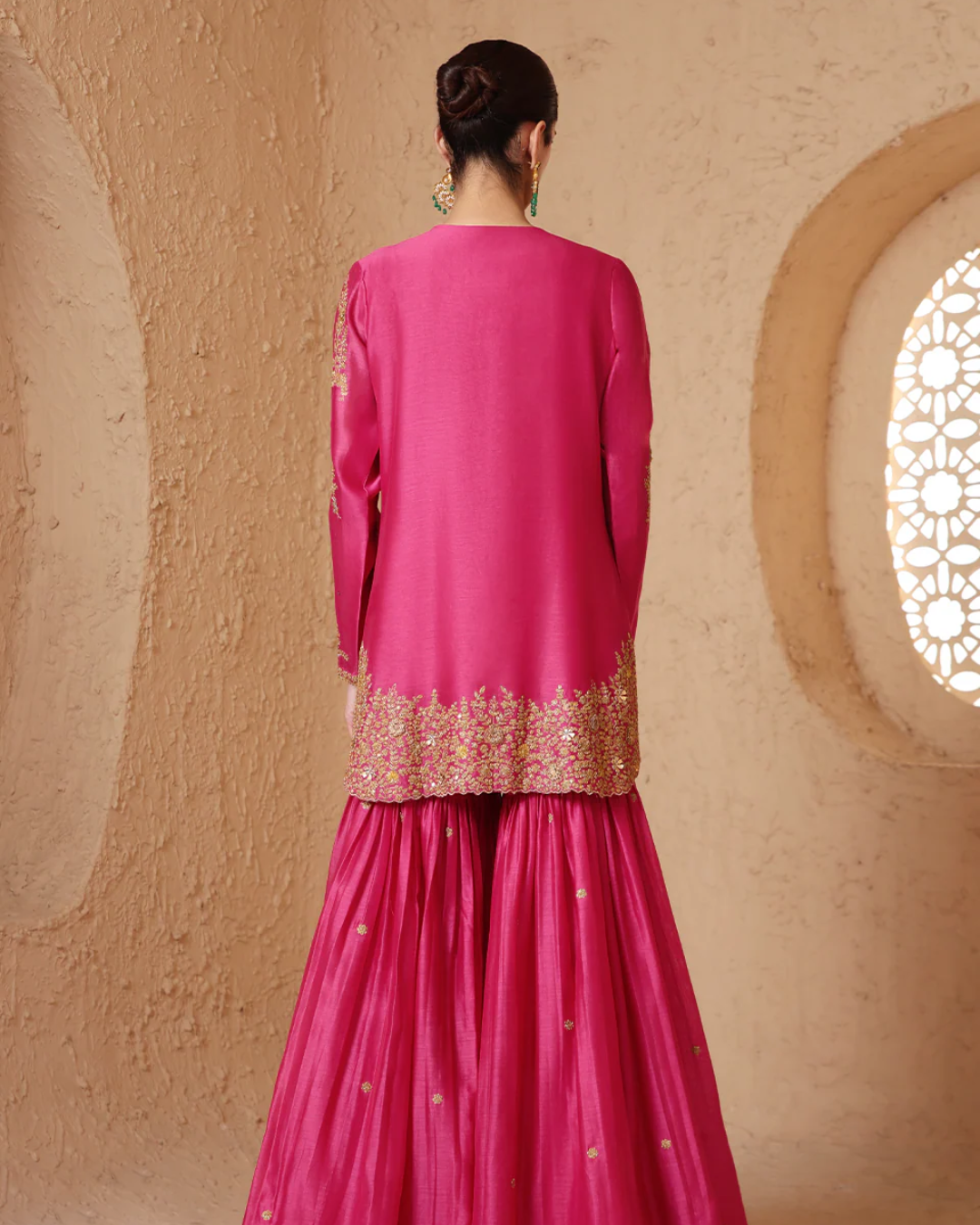 Niti Bothra - Mehrang Pink Heavy Sharara Set