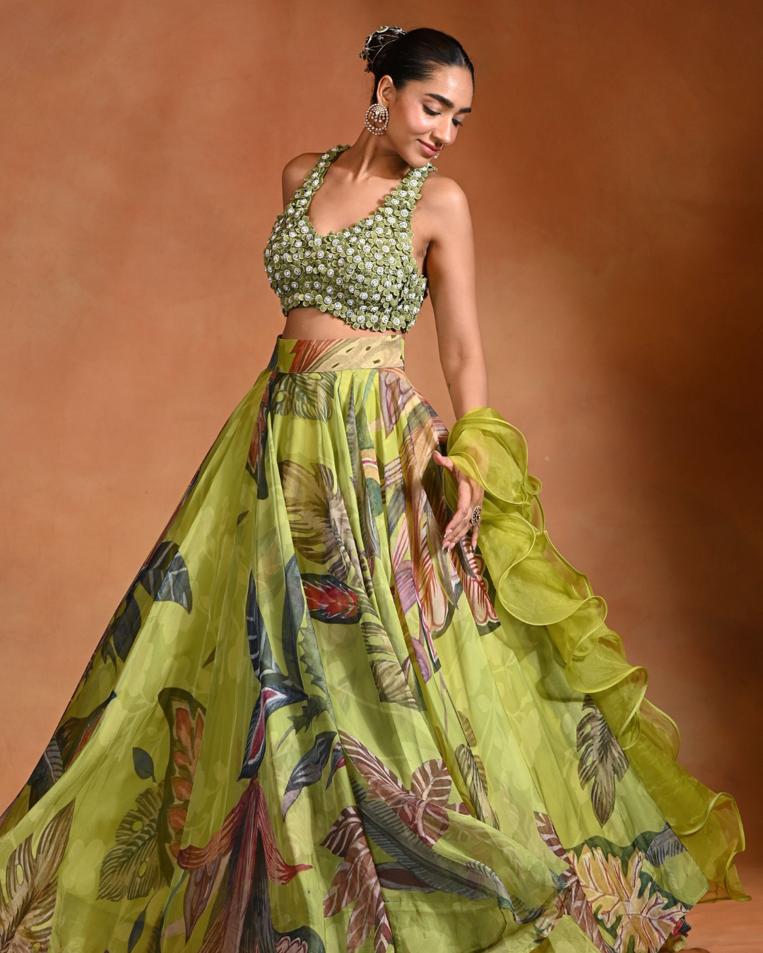 Rishi and Vibhuti - 3d Embrioded Lehenga From Ek Main Aur Ek Tu
