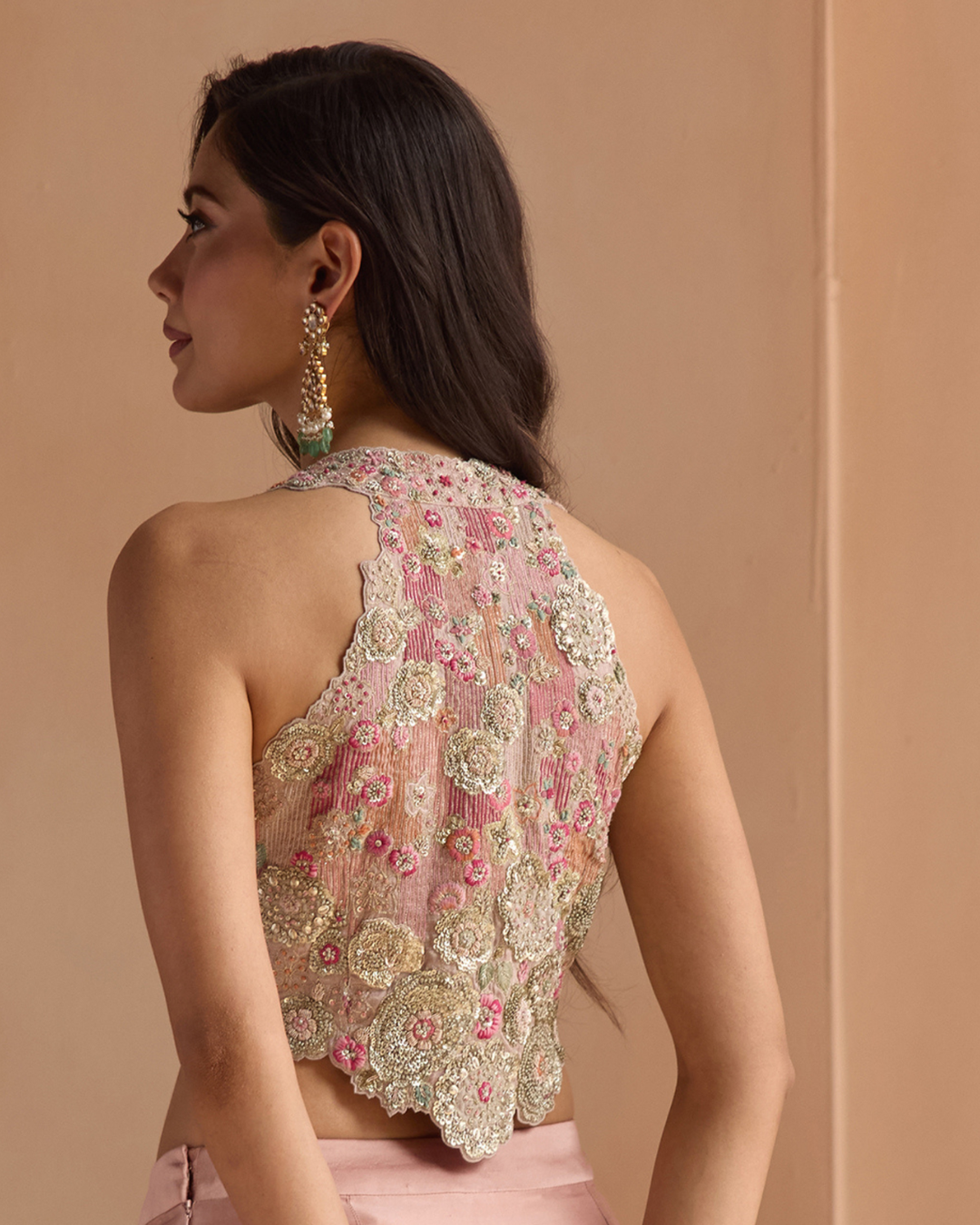 Osaa By Adarsh - Skin Rose Embroidered Top & Skirt Set From Off The Record