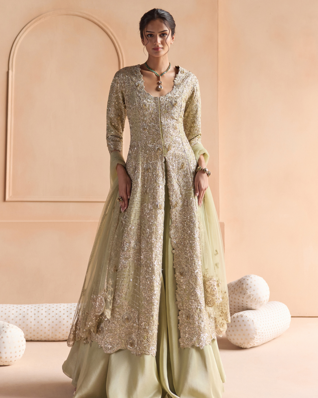 Osaa By Adarsh - Sage Embroidered Jacket Set From Off The Record