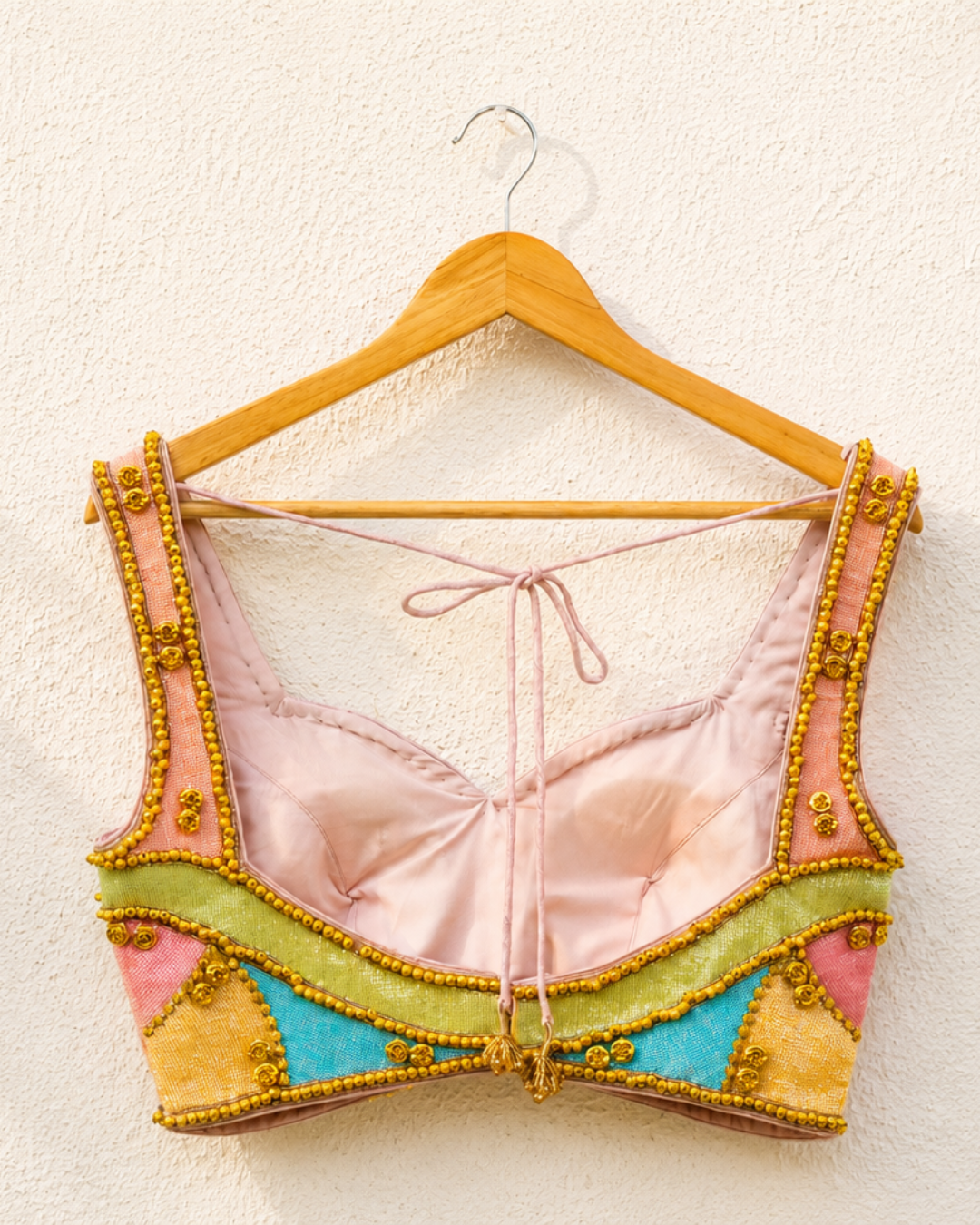 Anisha Shetty - Pink Organza Lehenga With Multicolour Cutdana Blouse