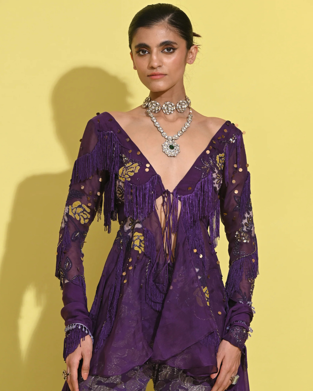 Rishi and Vibhuti - Berry Peplum Set From Tamasha