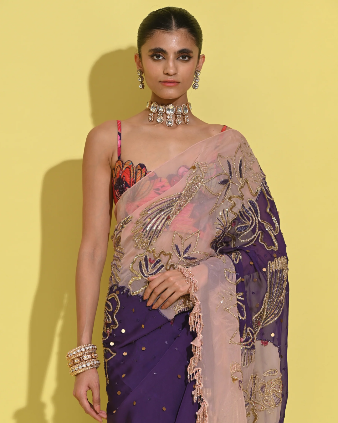 Rishi and Vibhuti - Janejaan Saree in Purple From Tamasha