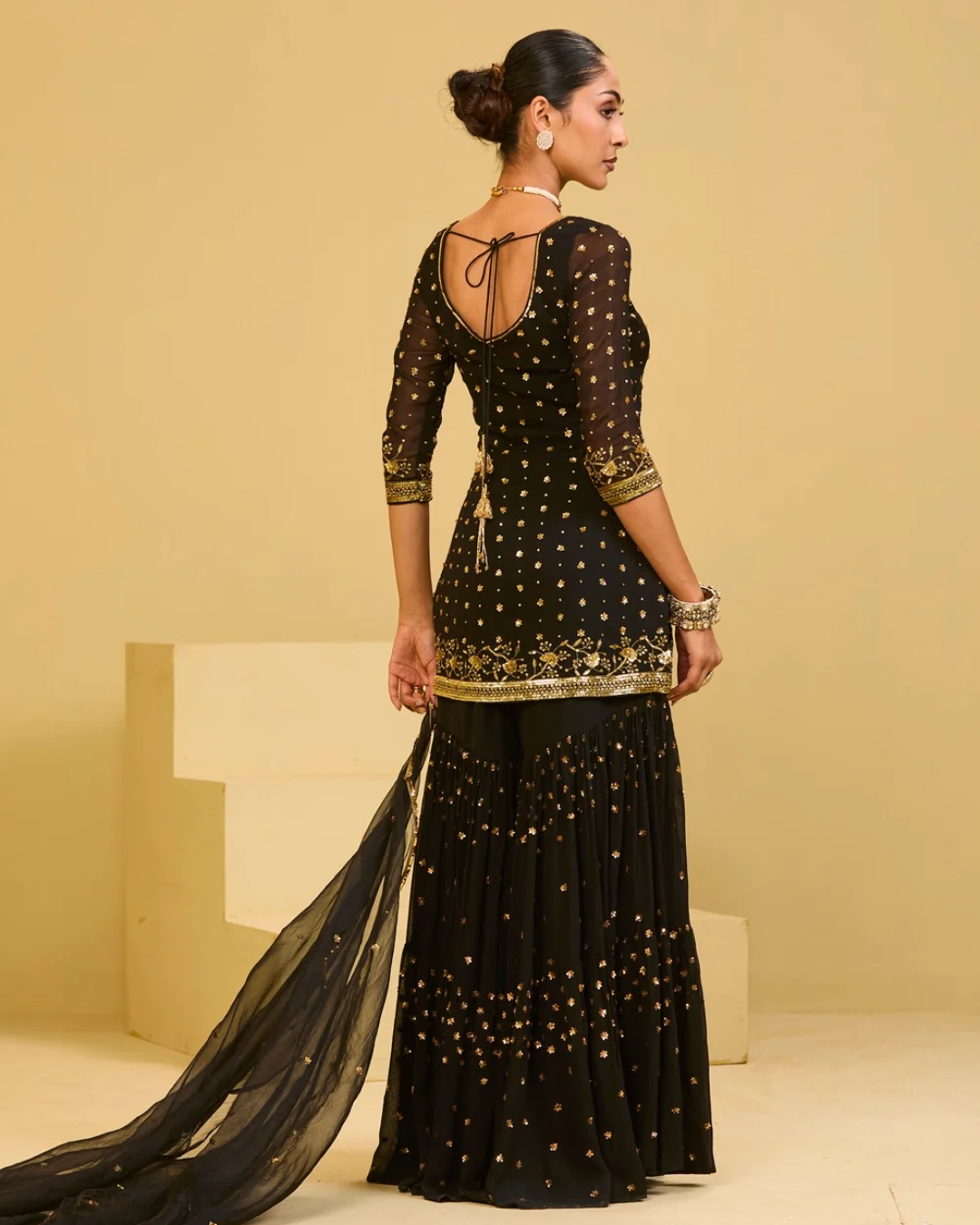 Esha Koul - Black Sharara Set From Naaz