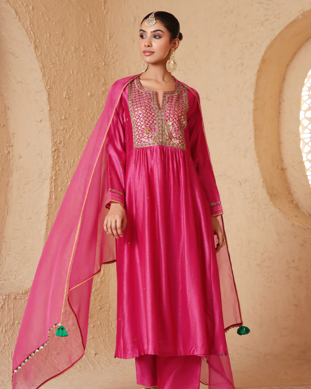 Niti Bothra - Mehrang Pink Frockstyle Kurta Set