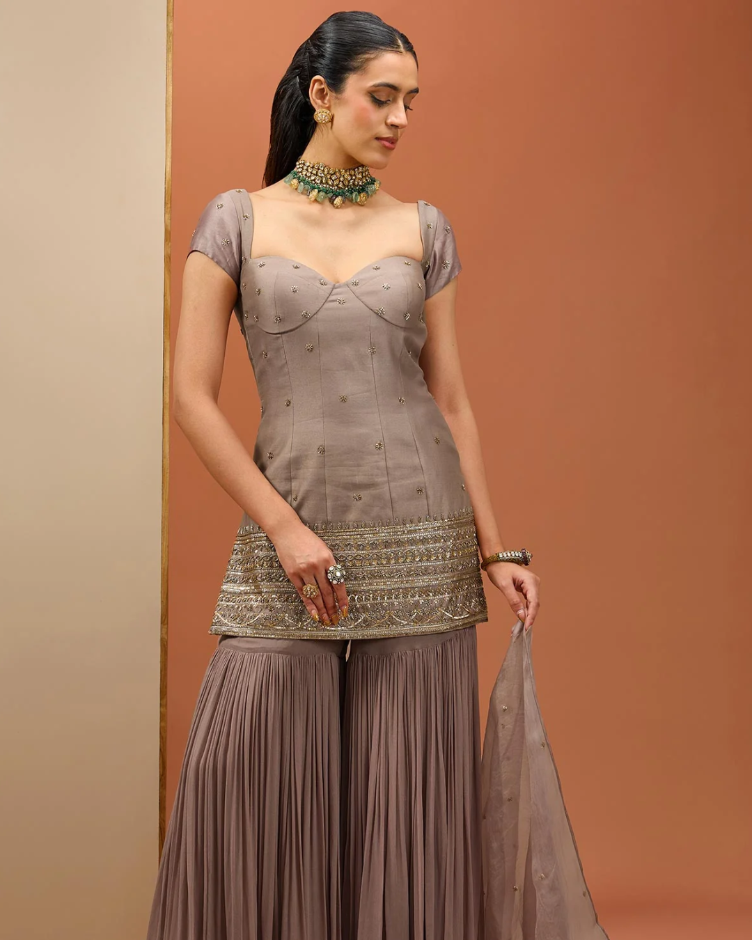 Esha Koul - Brown Kurta Set From Noor