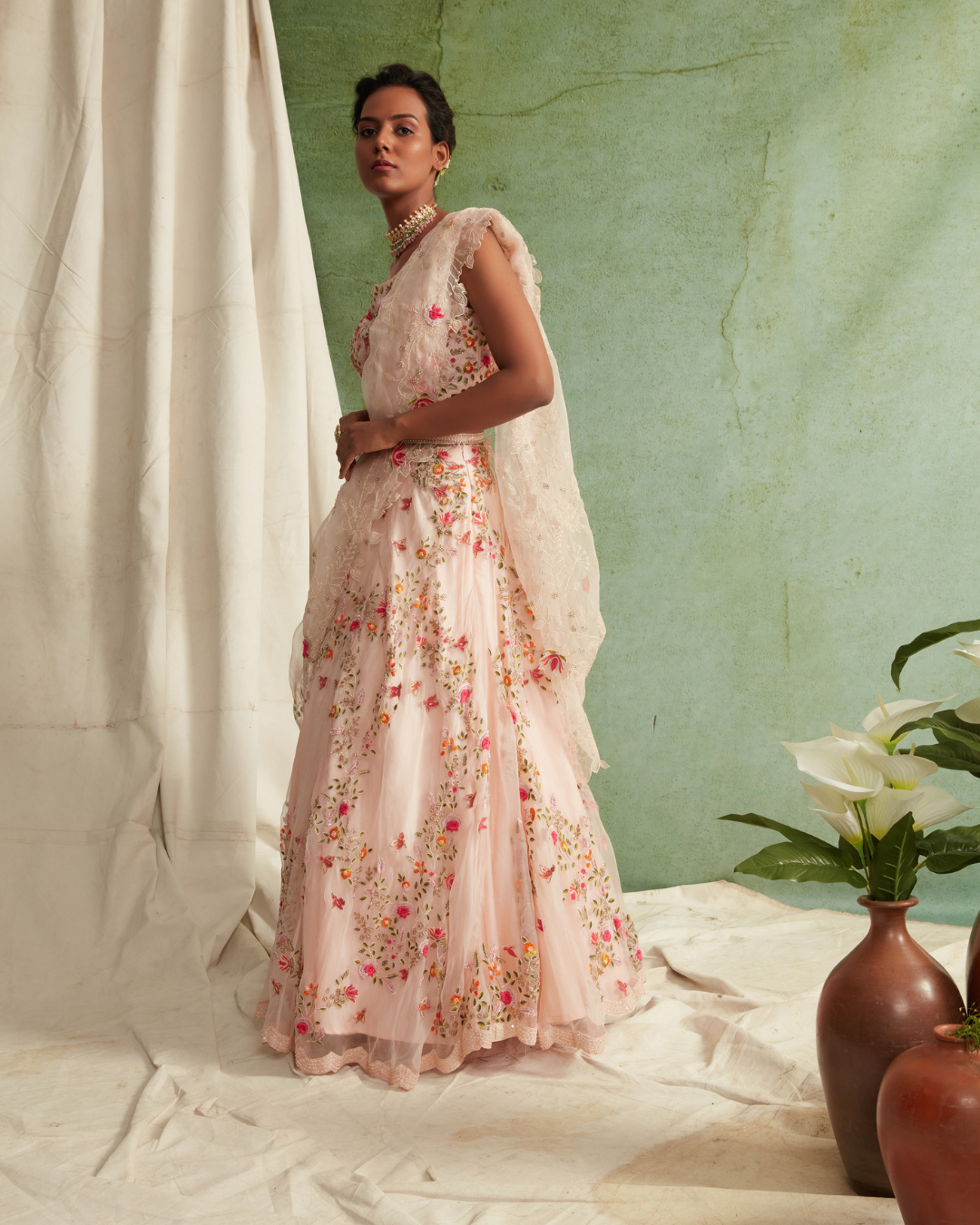 Priyanka Jain - Organza Lehenga With Bustier And Dupatta And A Belt To Style From Love Of Tomorrow
