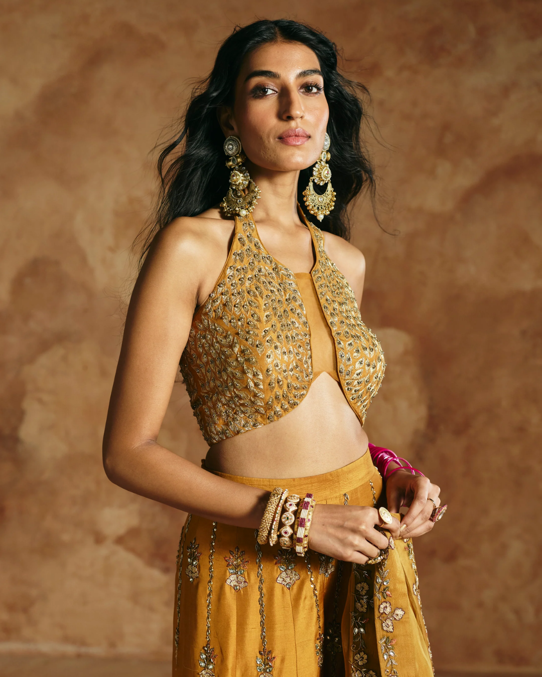 Aman Takyar - Mustard Sharara Set From Today's Sindh