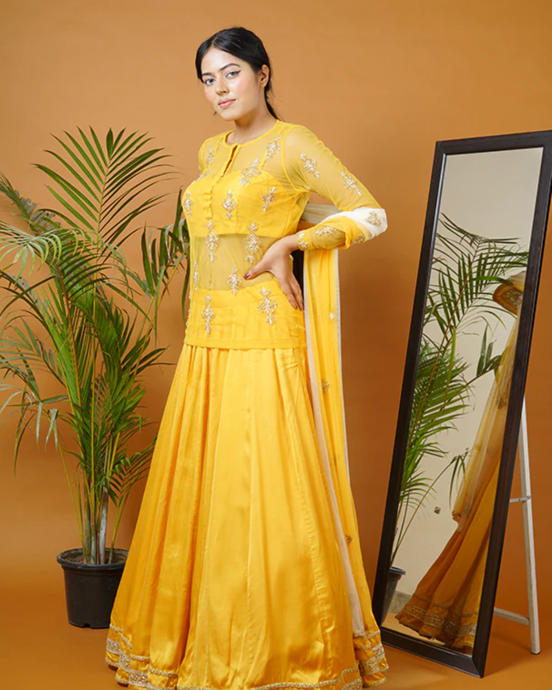 Sonali Bansal - Mustard kurti with bustier ,skirt and dupatta From Fiza