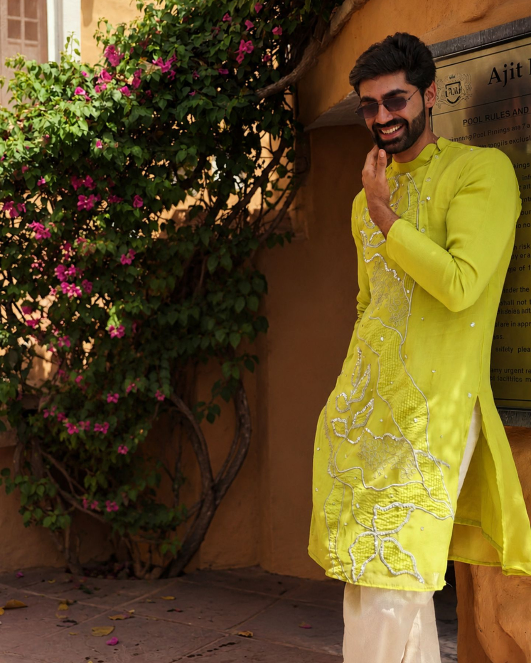Rishi and Vibhuti - Lime Shaan Kurta From Ek Main Aur Ek Tu