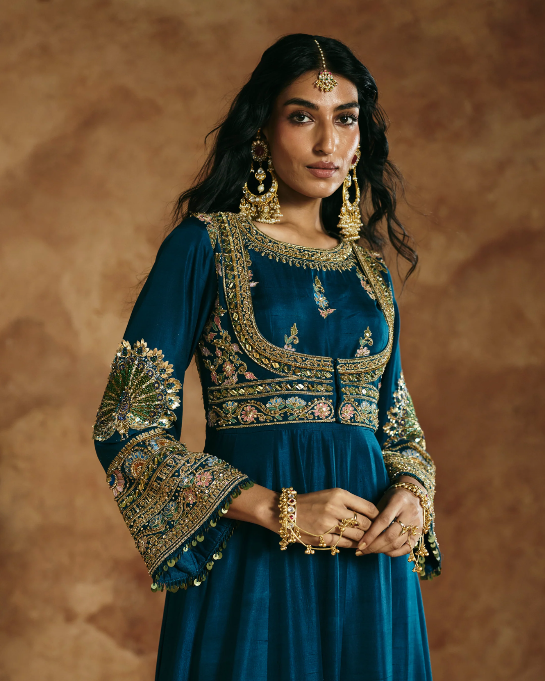 Aman Takyar - Teal Anarkali Set From Today's Sindh