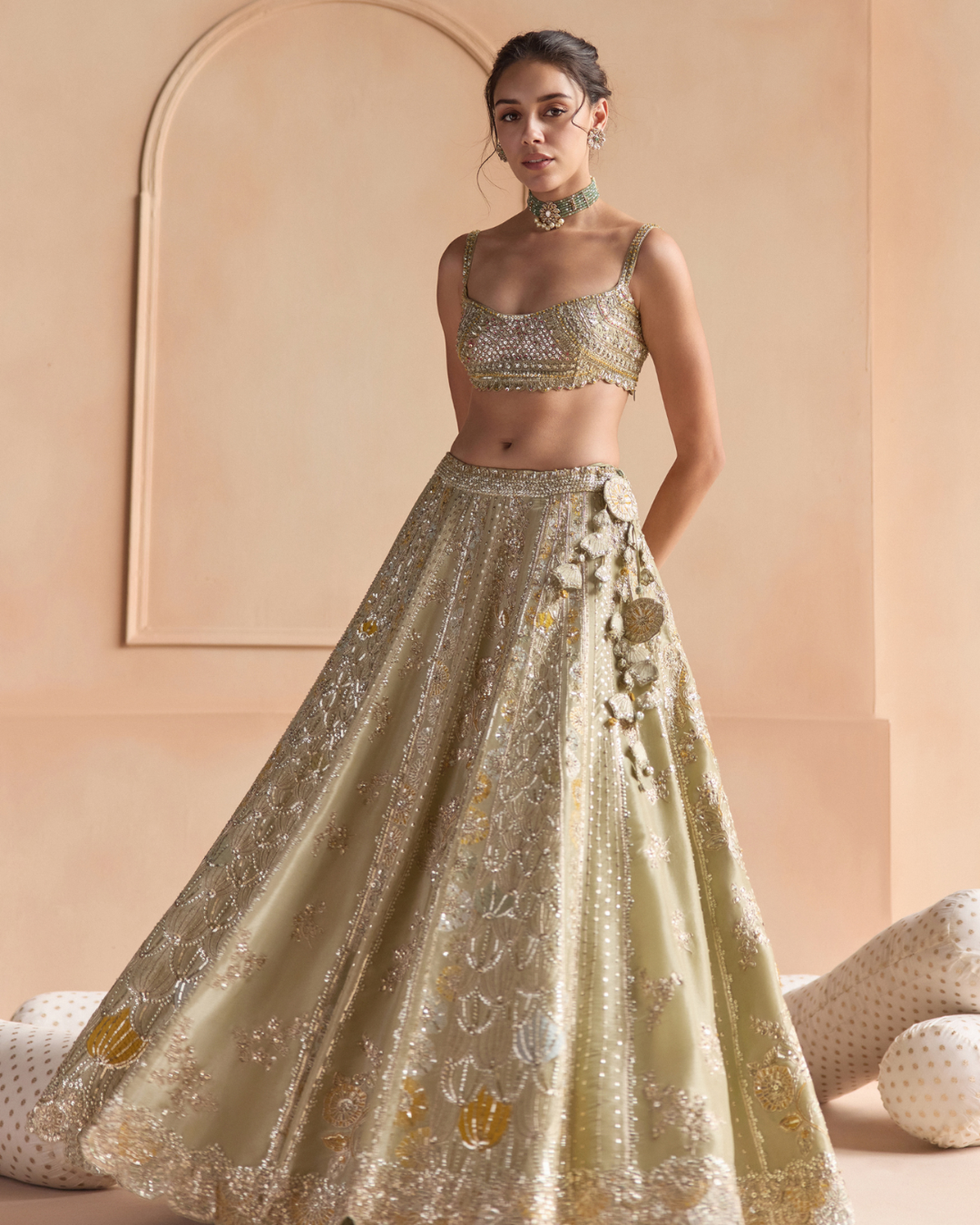 Osaa By Adarsh - Sage Embroidered Lehenga Set From Off The Record