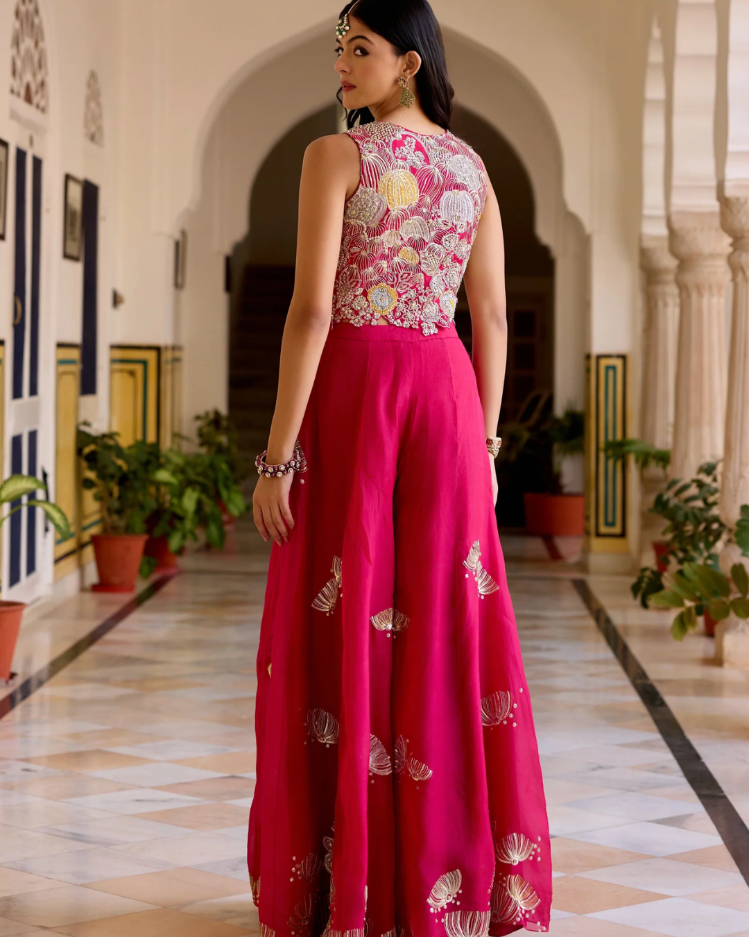 Osaa By Adarsh - Cut Ruby Top and Garara Set From SAFAR