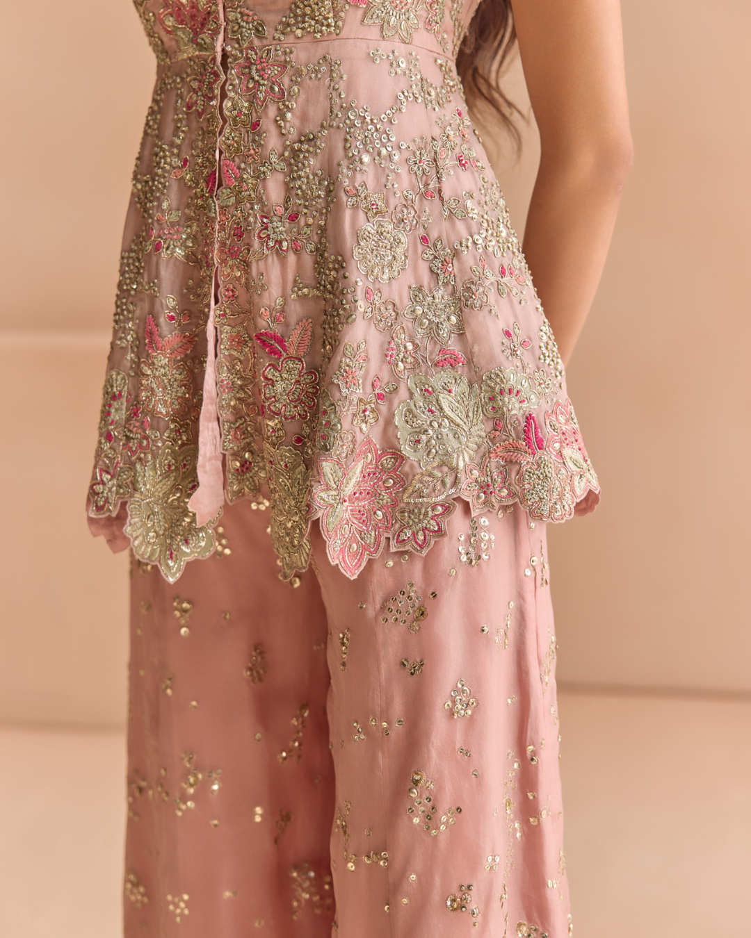 Osaa By Adarsh - Camellia Pink Embroidered Sharara Set From Off The Record