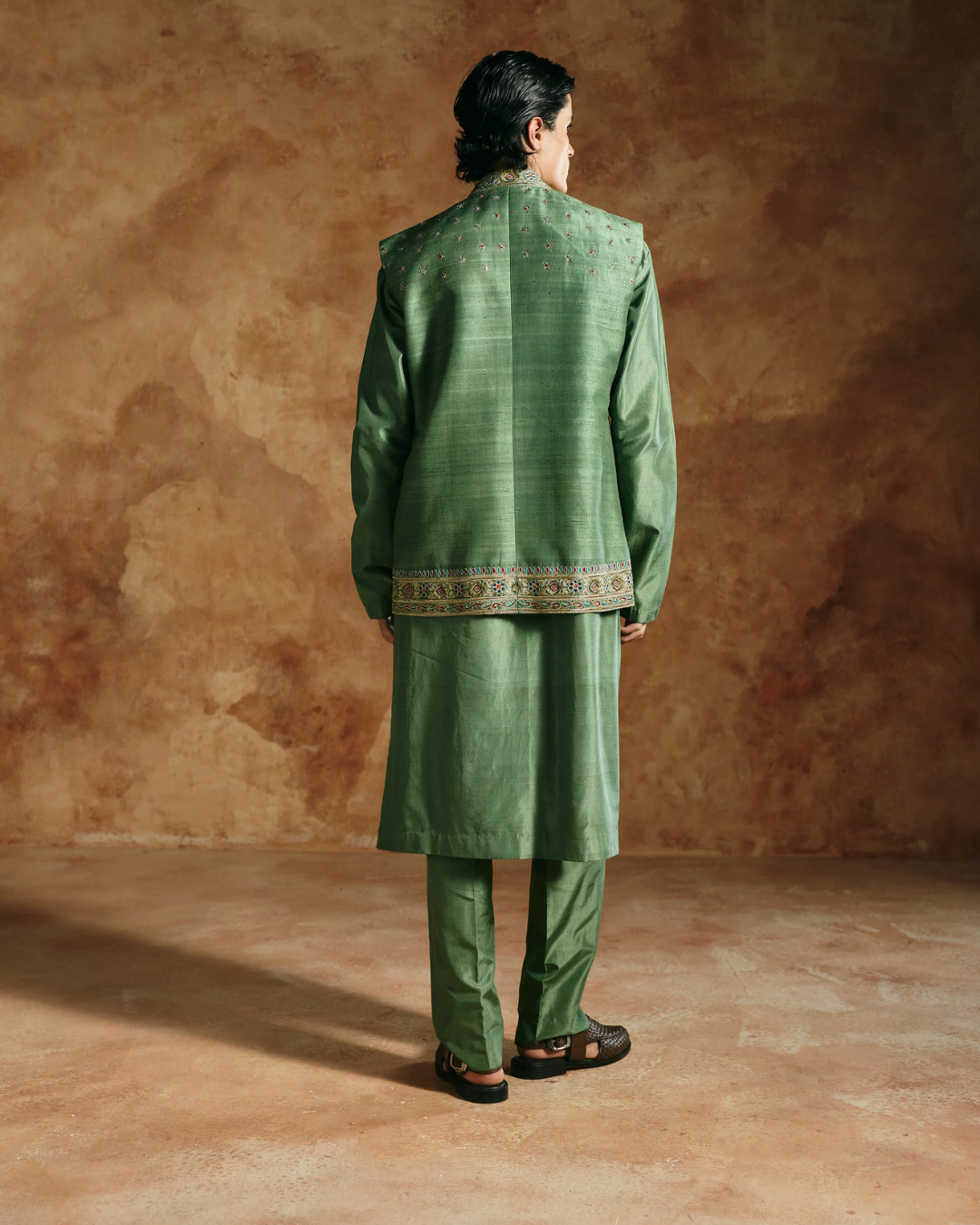 Aman Takyar - Green Nehru Jacket From Today’s Sindh