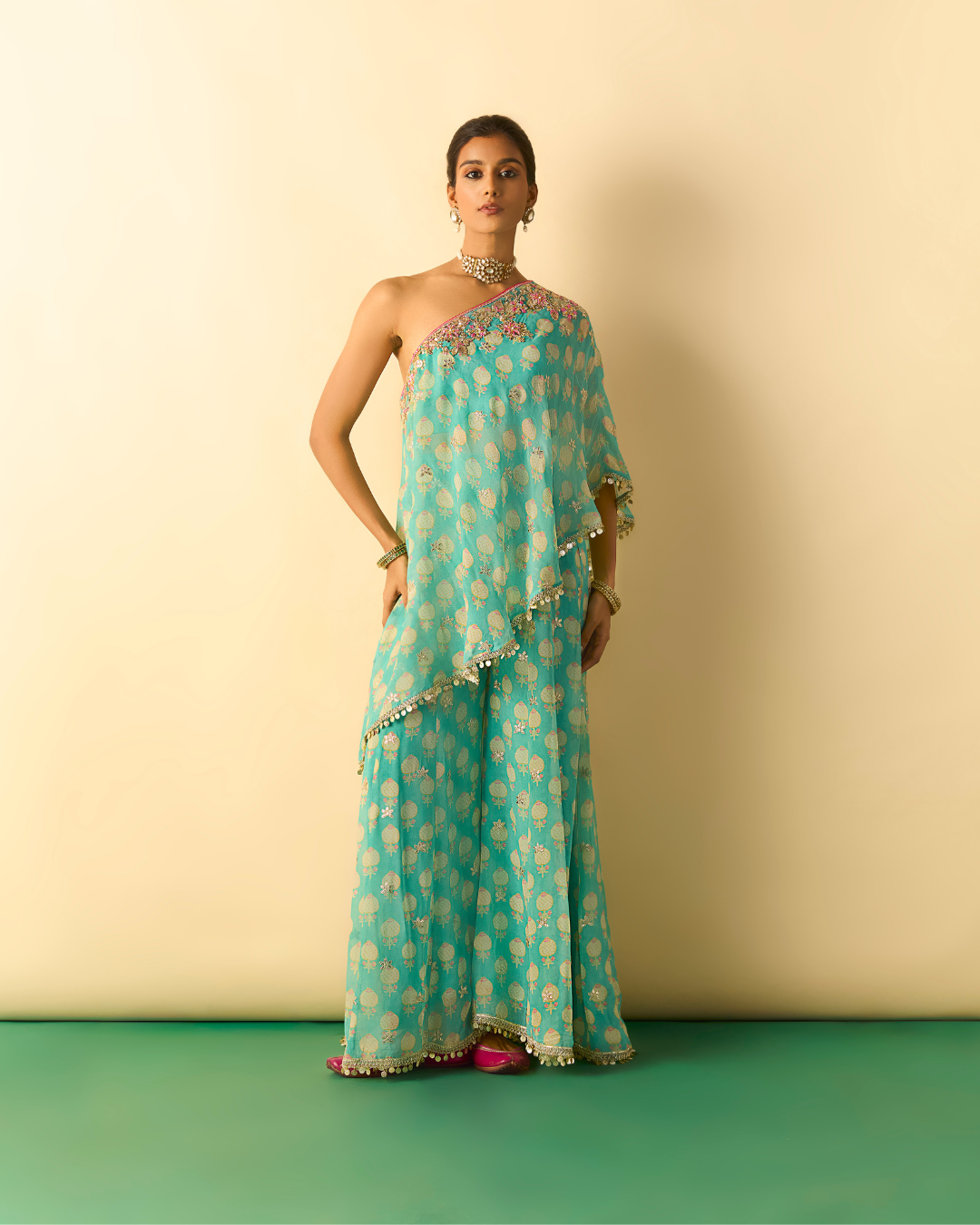 Gopi Vaid - Chhavi One Shoulder Set From Chaar Bagh