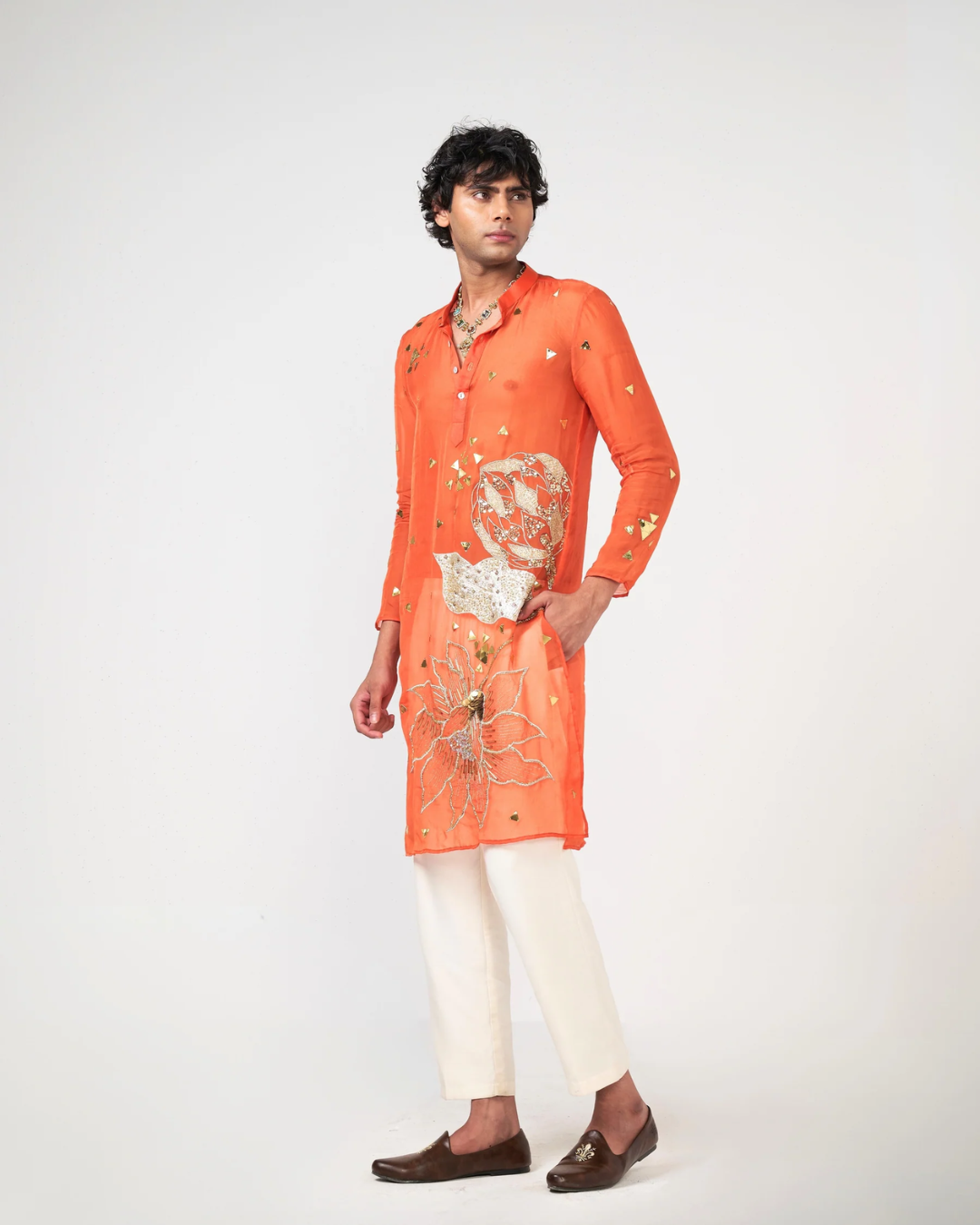 Rishi and Vibhuti - Narangi Dust Kurta From Gulon Ke Rang