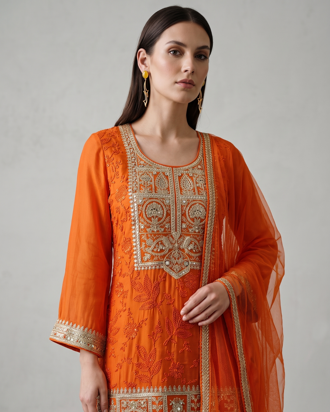 Basanti Kapde Aur Koffee - Amber Embroidered Sharara Set From Suits & Shararas