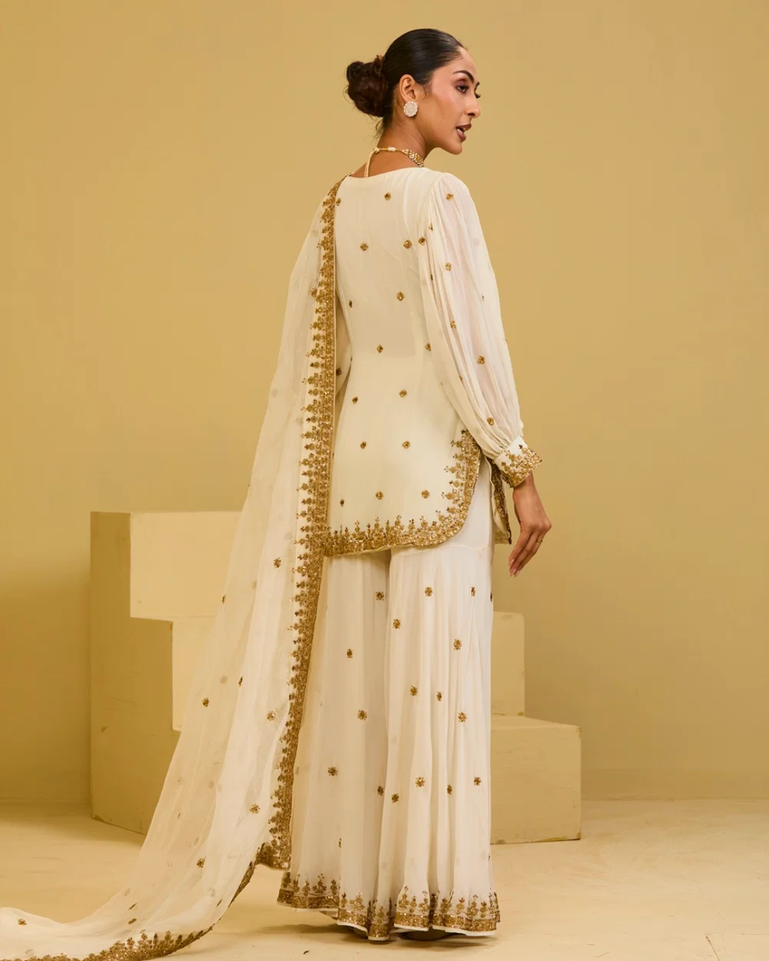 Esha Koul - Off White Sharara Set From Naaz