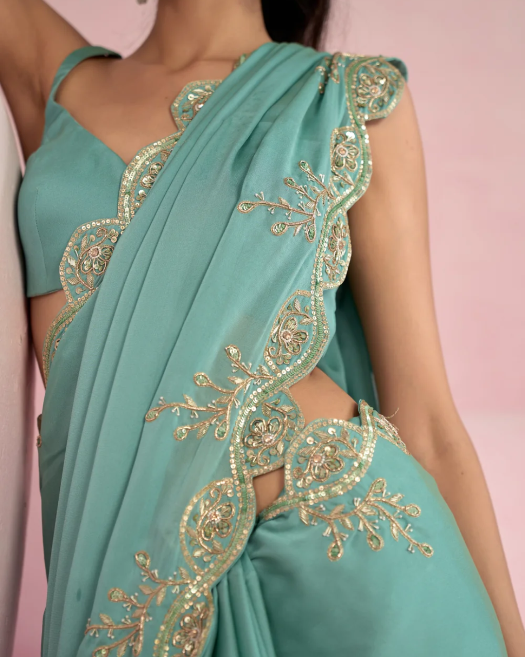 Prevasu - Turquoise Blue Saree From Solene