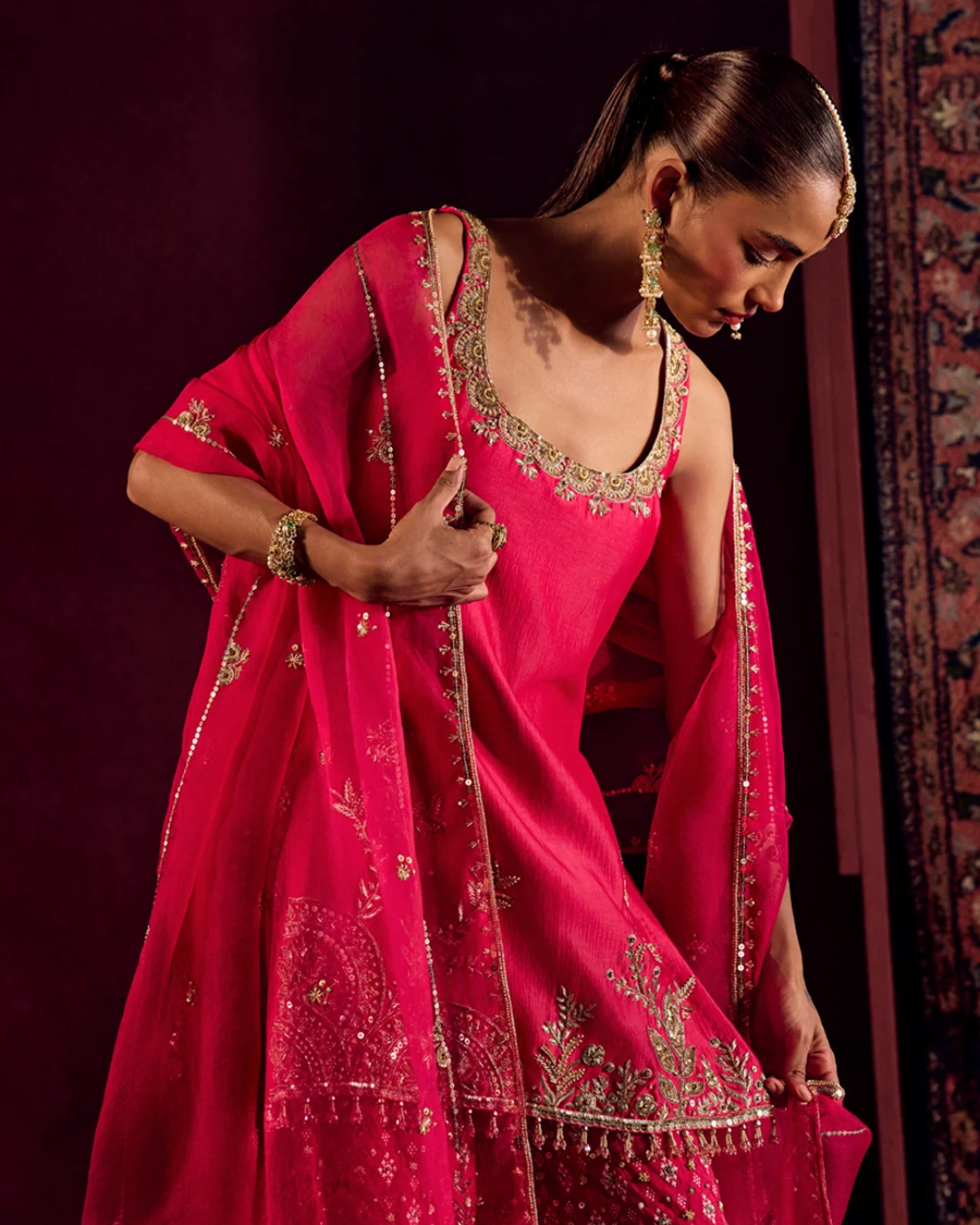 Prevasu - Rani Pink Sharara Set From Raabta