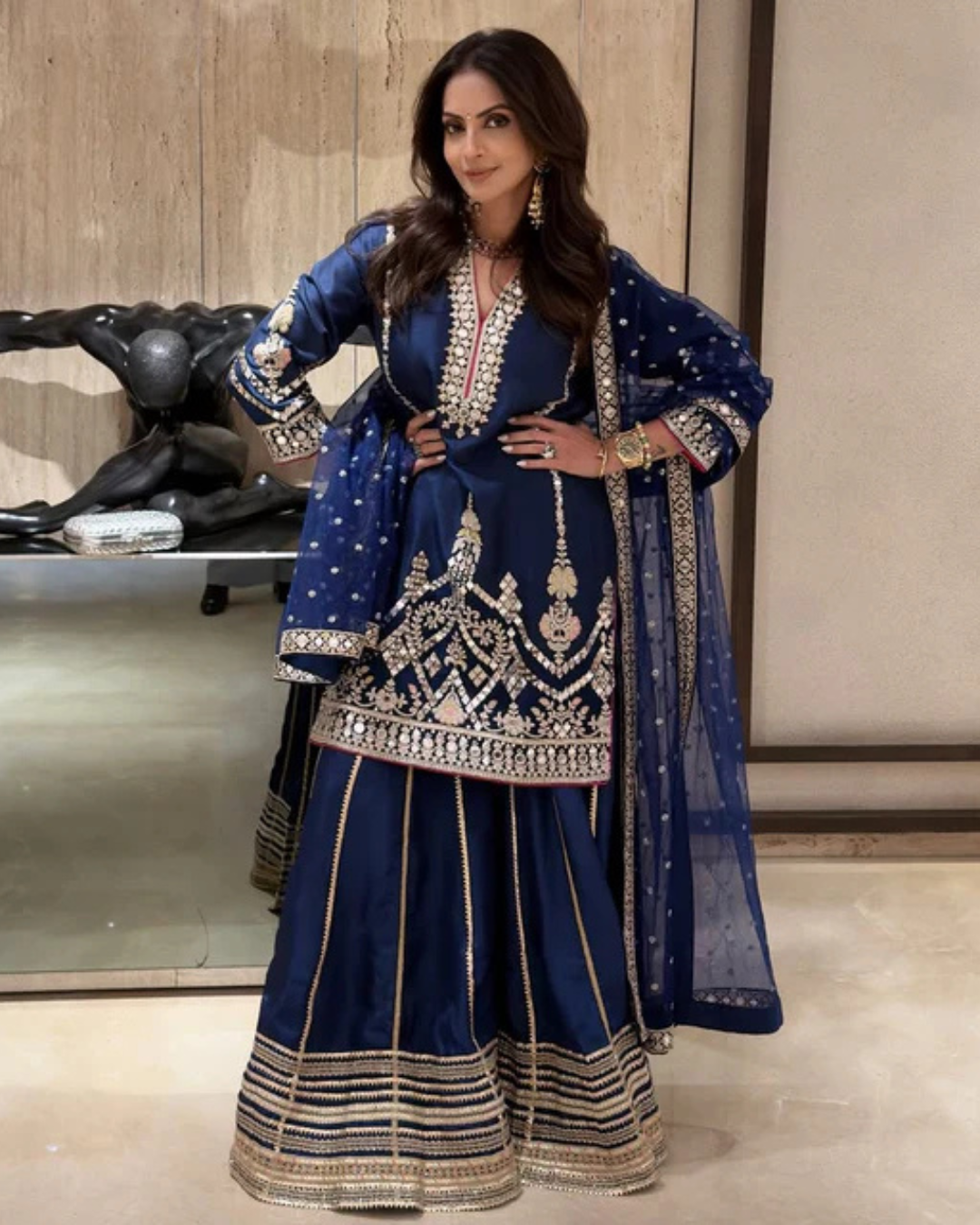 Gopi Vaid - Seema Kiran Sajdeh in Preesha Sharara Set From Jhilmil