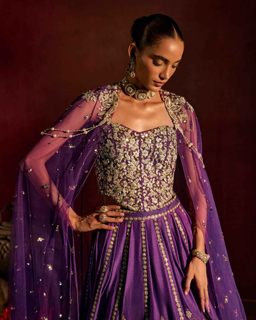 Prevasu - Purple Corset Lehenga Set From Raabta