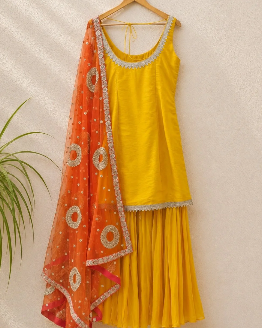 Anisha Shetty - Yellow Kurta Sharara With Ombre Dupatta