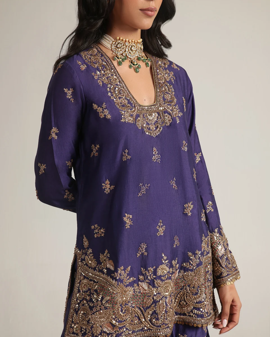 Niti Bothra - Zar-Rang Purple Buti Sharara Set