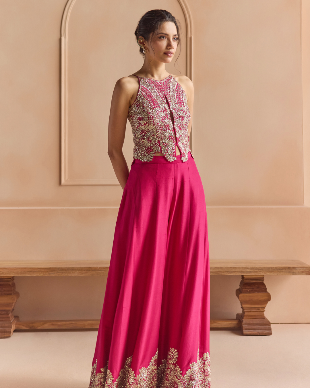 Osaa By Adarsh - Scarlet Embroidered Top Set From Off The Record