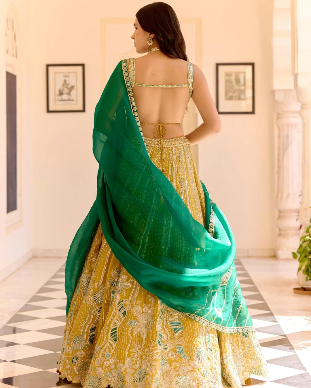 Osaa By Adarsh - Canary Yellow Organza Lehenga Set From SAFAR