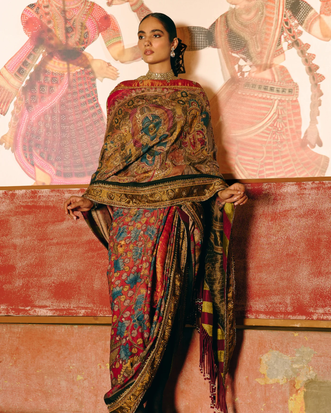 Aditi Gupta - Muralidhara Mehroon Saree With Black Blouse From Chitrakatha