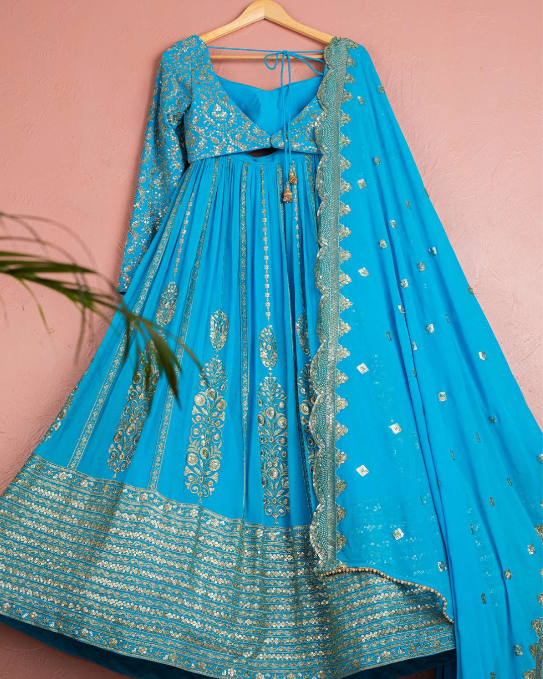 Anisha Shetty - Capri Blue Lehenga Set