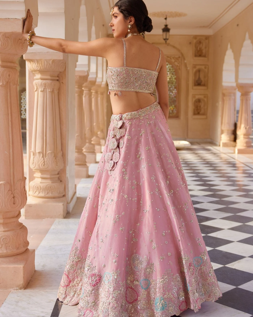 Osaa By Adarsh - Flamingo Pink Embroidered Lehenga From RASM