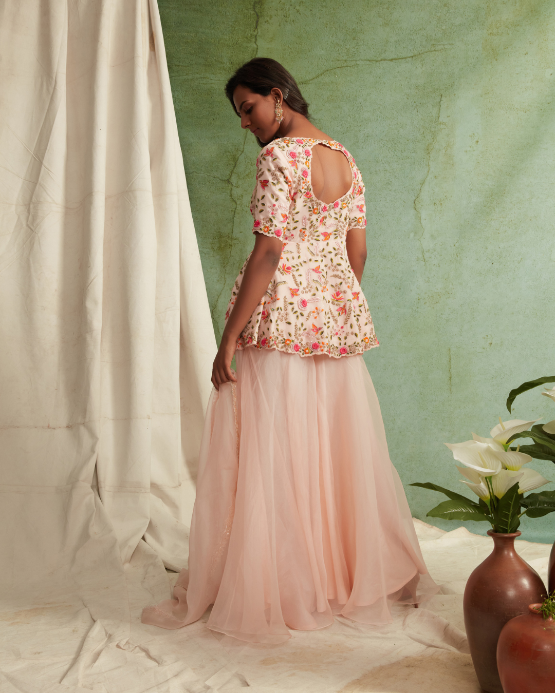 Priyanka Jain - Embroidered Peplum With Sharara And Dupatta From Love Of Tomorrow