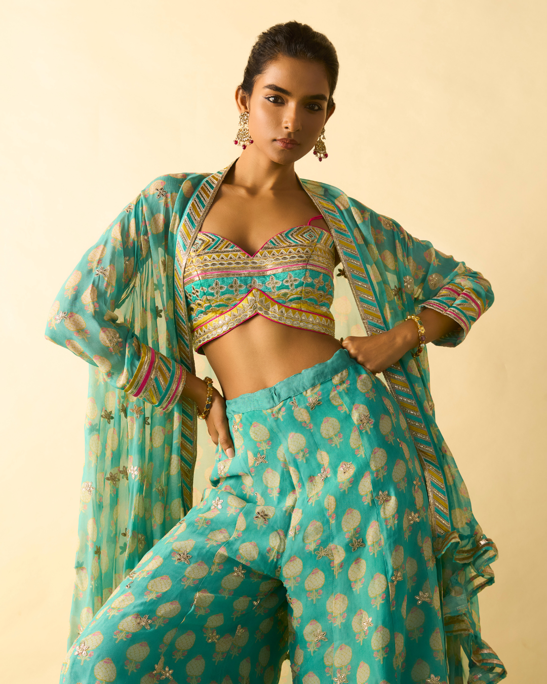 Gopi Vaid - Dharika Cape Set From Chaar Bagh